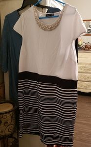 New LUCY DIAMONDS dress 2XL black,white and pearls